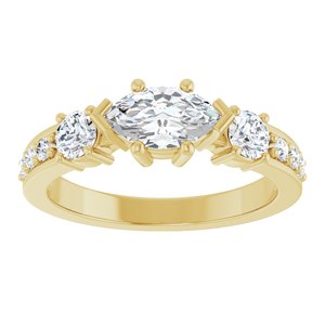 10K Yellow Gold 8x4.5 mm Marquise Ring Mounting – image 5