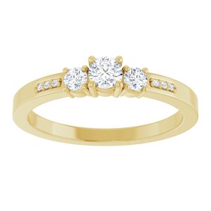 14K Yellow Gold 3.4 mm Round Ring Mounting – image 5