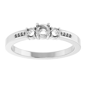 Continuum Sterling Silver 3.4 mm Round Ring Mounting – image 6