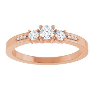 18K Rose Gold 3.4 mm Round Ring Mounting – image 5