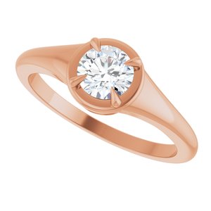 10K Rose Gold 5.2 mm Round Ring Mounting – image 8