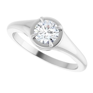 10K White Gold 5.2 mm Round Ring Mounting – image 8