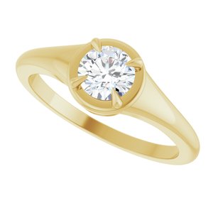18K Yellow Gold 5.2 mm Round Ring Mounting – image 8