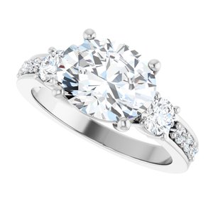 18K White Gold 10x8 mm Oval Ring Mounting – image 8