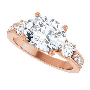 10K Rose Gold 10x8 mm Oval Ring Mounting – image 8