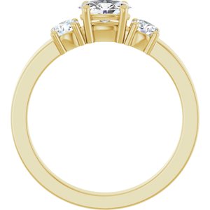 18K Yellow Gold 6x4 mm Oval Ring Mounting – image 3