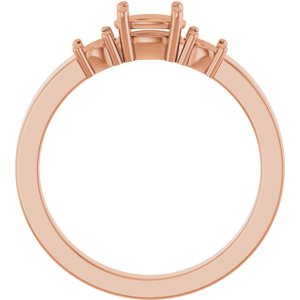 10K Rose Gold 6x4 mm Oval Ring Mounting – image 4