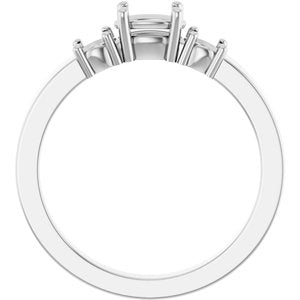14K X1 White Gold 6x4 mm Oval Ring Mounting – image 4