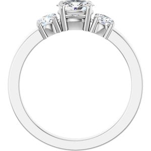 18K White Gold 6x4 mm Oval Ring Mounting – image 3