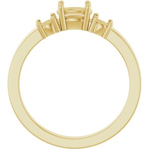 14K Yellow Gold 6x4 mm Oval Ring Mounting – image 4