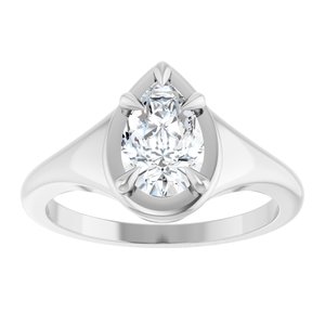 14K White Gold 8.5x5.5 mm Pear Ring Mounting – image 5