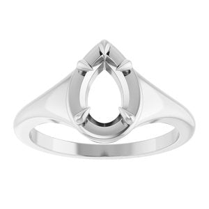 Continuum Sterling Silver 8.5x5.5 mm Pear Ring Mounting – image 6