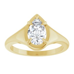 18K Yellow Gold 8.5x5.5 mm Pear Ring Mounting – image 5