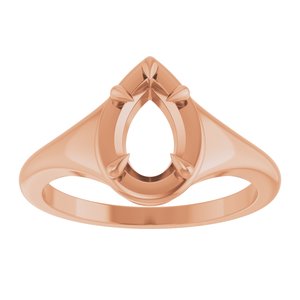 14K Rose Gold 8.5x5.5 mm Pear Ring Mounting – image 6