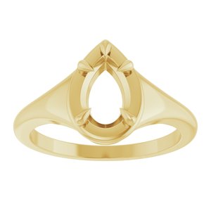 14K Yellow Gold 8.5x5.5 mm Pear Ring Mounting – image 6