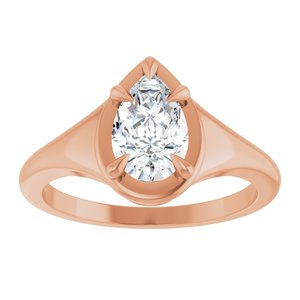 14K Rose Gold 8.5x5.5 mm Pear Ring Mounting – image 5