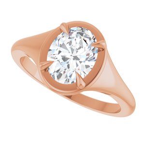 10K Rose Gold 8.5x6.5 mm Oval Ring Mounting – image 8