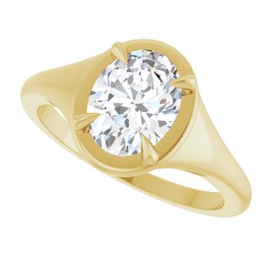 14K Yellow Gold 8.5x6.5 mm Oval Ring Mounting – image 8