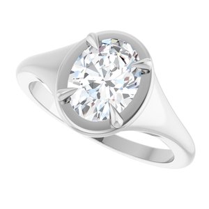 10K White Gold 8.5x6.5 mm Oval Ring Mounting – image 8