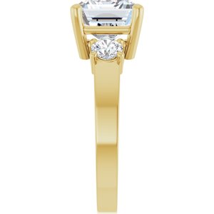 18K Yellow Gold 10x8 mm Emerald Ring Mounting – image 7