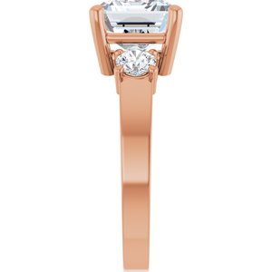 14K Rose Gold 10x8 mm Emerald Ring Mounting – image 7