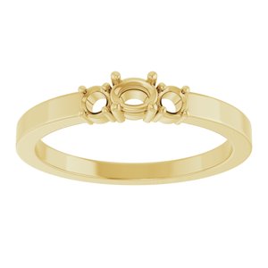 14K Yellow Gold 4x3 mm Oval Ring Mounting – image 6