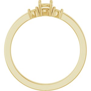 18K Yellow Gold 4x3 mm Oval Ring Mounting – image 4