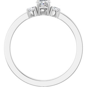 18K White Gold 4x3 mm Oval Ring Mounting – image 3