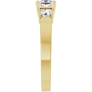 14K Yellow Gold 4x4 mm Square Ring Mounting – image 7