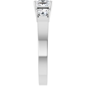 14K X1 White Gold 4x4 mm Square Ring Mounting – image 7