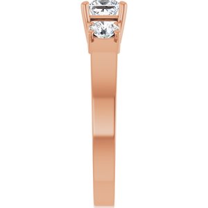 18K Rose Gold 4x4 mm Square Ring Mounting – image 7