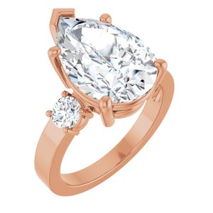 18K Rose Gold 15x10 mm Pear Ring Mounting