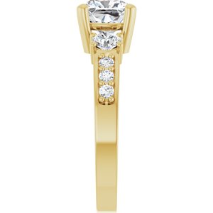 18K Yellow Gold 6.5x6.5 mm Cushion Ring Mounting – image 7