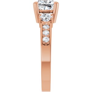 18K Rose Gold 6.5x6.5 mm Cushion Ring Mounting – image 7