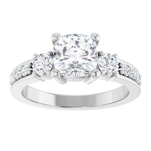 10K White Gold 6.5x6.5 mm Cushion Ring Mounting – image 5