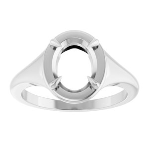 Platinum 9x7 mm Oval Ring Mounting – image 6