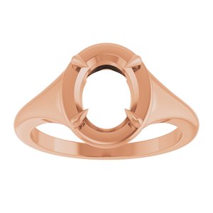 18K Rose Gold 9x7 mm Oval Ring Mounting – image 6