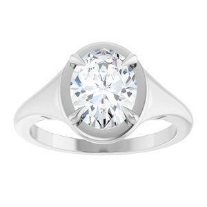 Platinum 9x7 mm Oval Ring Mounting – image 5