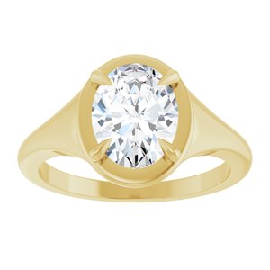 18K Yellow Gold 9x7 mm Oval Ring Mounting – image 5
