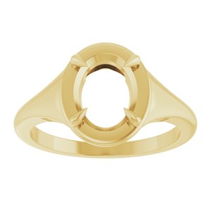 10K Yellow Gold 9x7 mm Oval Ring Mounting – image 6