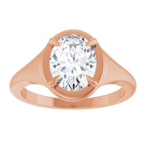10K Rose Gold 9x7 mm Oval Ring Mounting – image 5