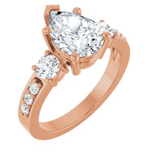 14K Rose Gold 10x7 mm Pear Ring Mounting