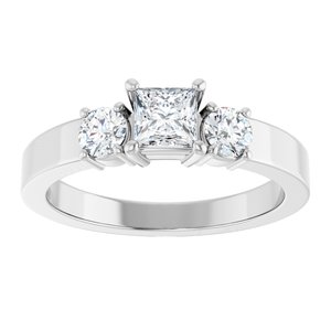 14K White Gold 4x4 mm Square Ring Mounting – image 5