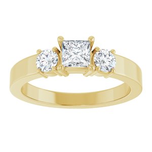 10K Yellow Gold 4x4 mm Square Ring Mounting – image 5