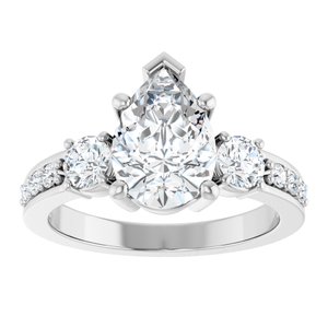 Sterling Silver 10x7 mm Pear Ring Mounting – image 5