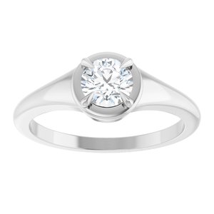 18K White Gold 5.2 mm Round Ring Mounting – image 5