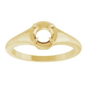 10K Yellow Gold 5.2 mm Round Ring Mounting – image 6