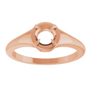 14K Rose Gold 5.2 mm Round Ring Mounting – image 6