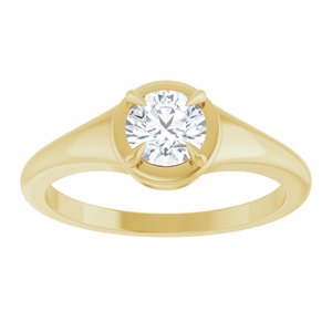 18K Yellow Gold 5.2 mm Round Ring Mounting – image 5