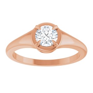 10K Rose Gold 5.2 mm Round Ring Mounting – image 5